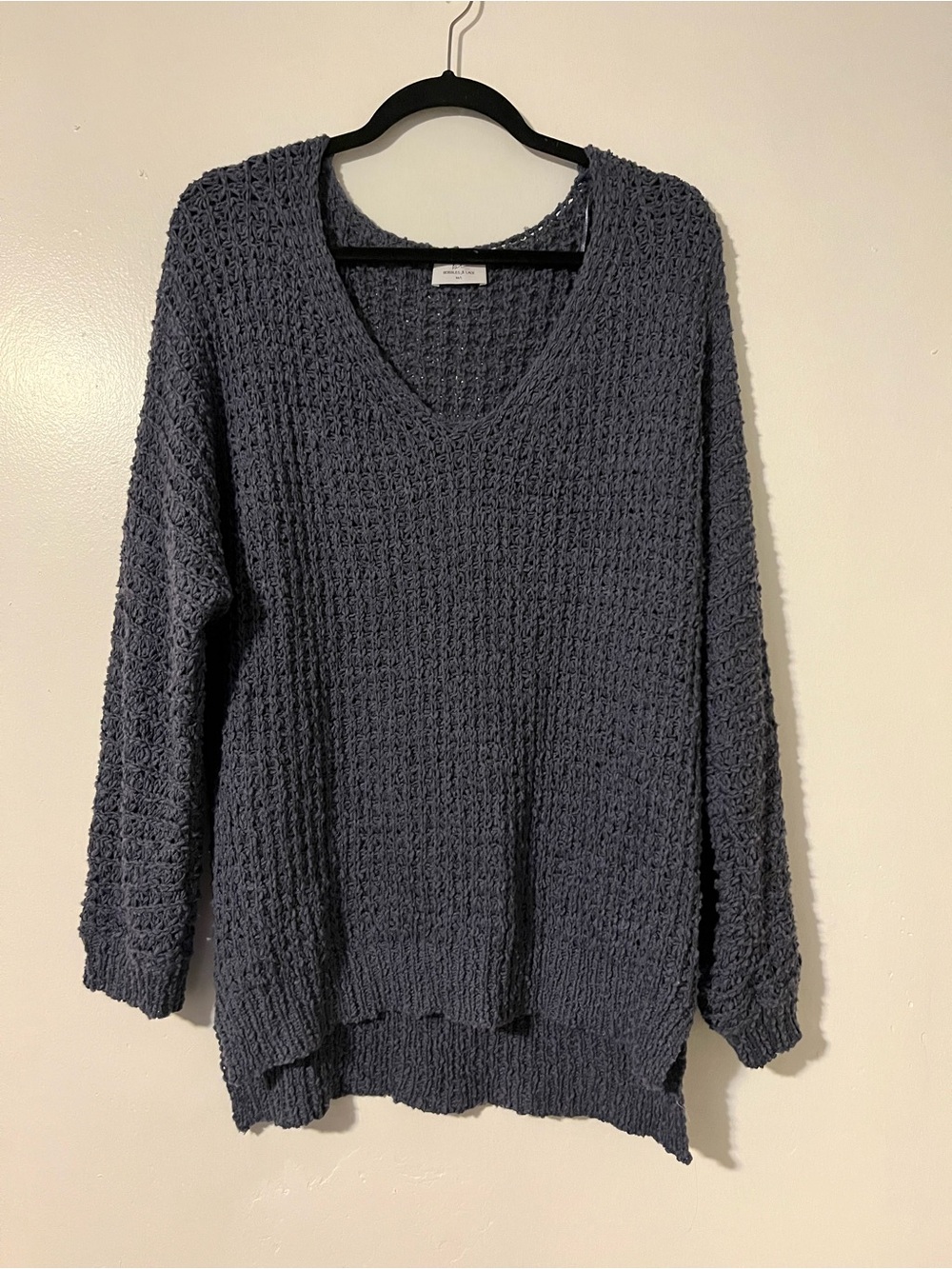 Relaxed V-Neck Open Knit Sweater